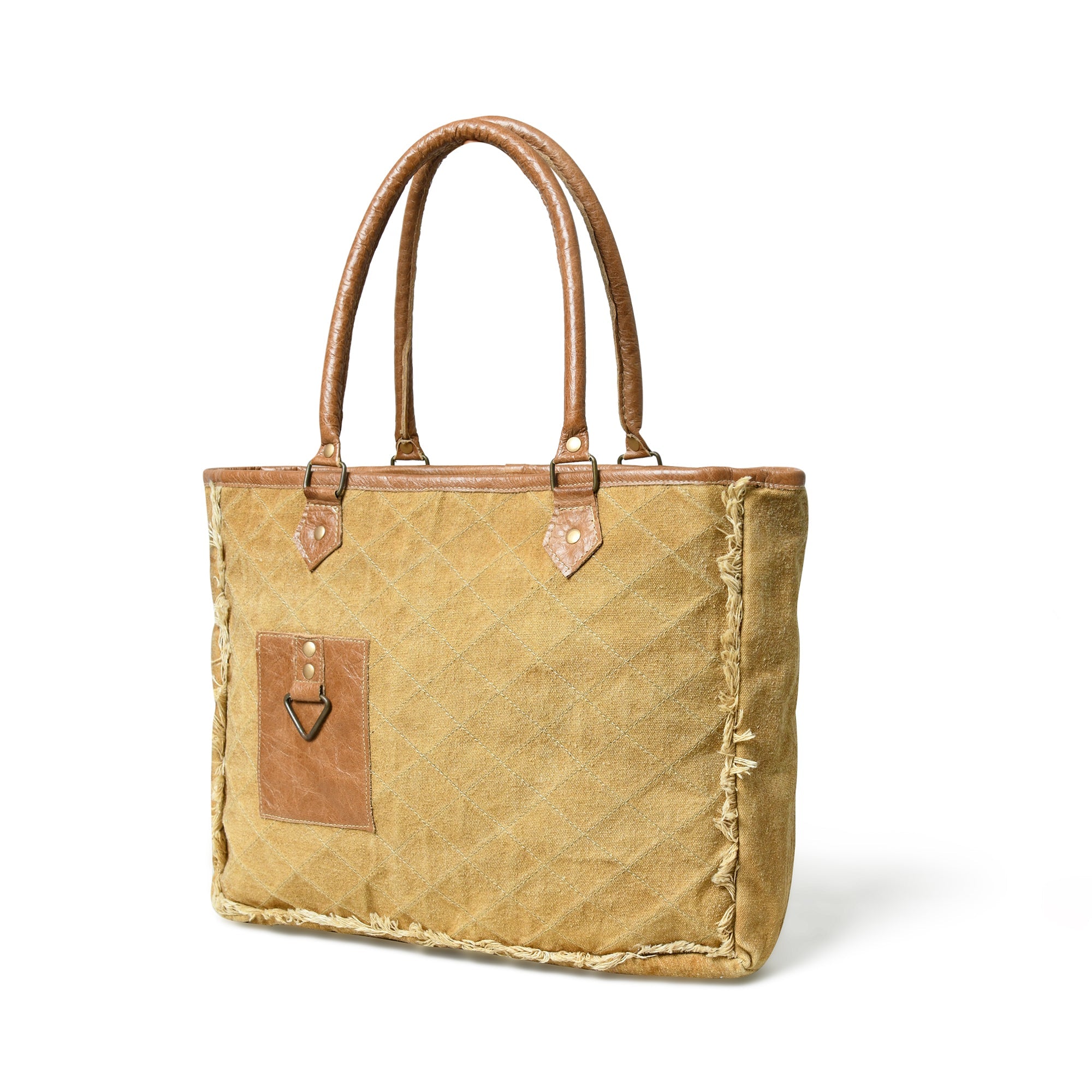 Sac en toile beige style bohème chic