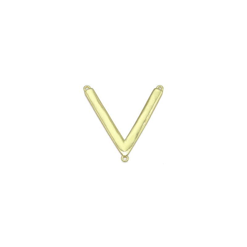 Large Gold V Shape Charm Pendant, Sku#LK1044