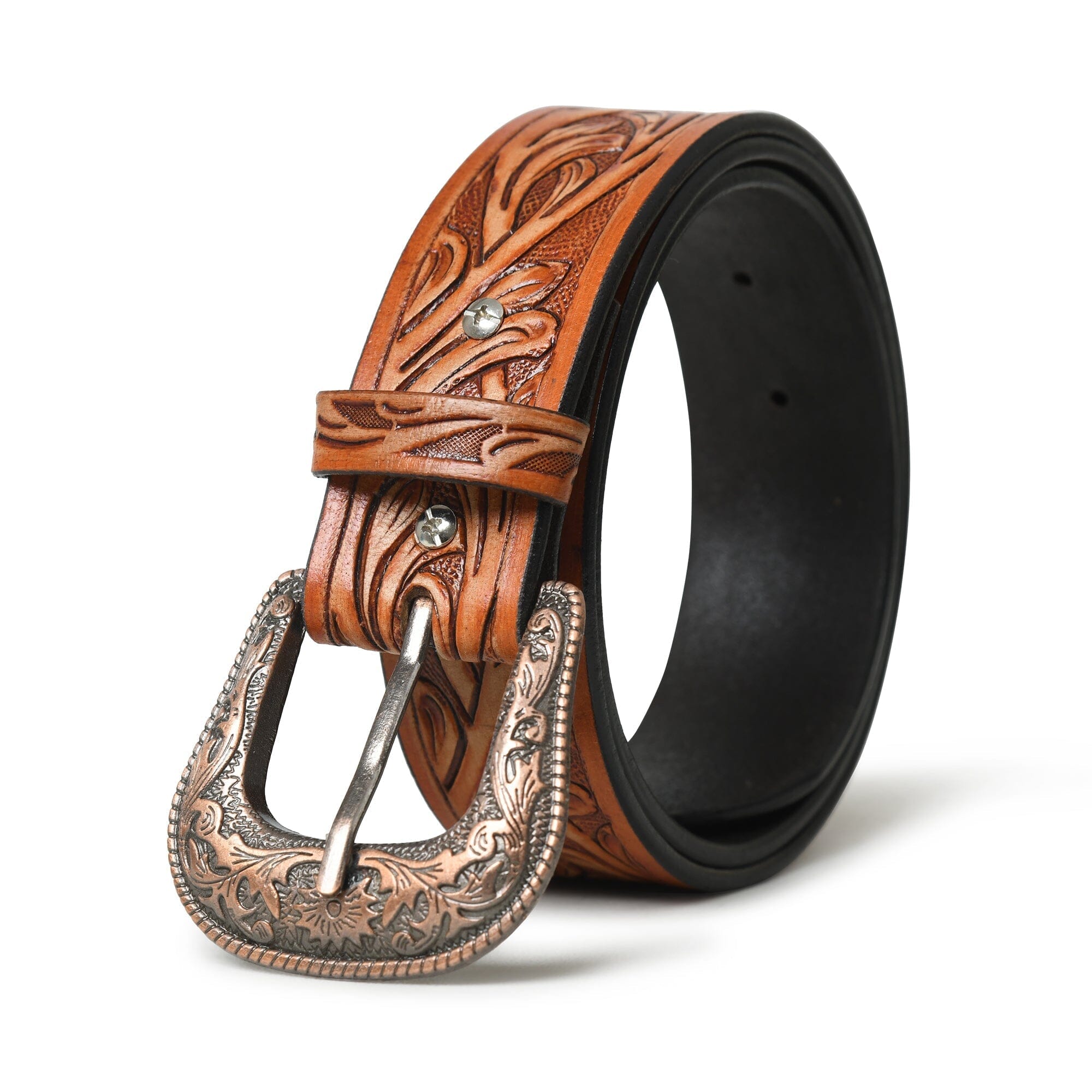 Ceinture en cuir de cowboy de l'Ouest - Marron