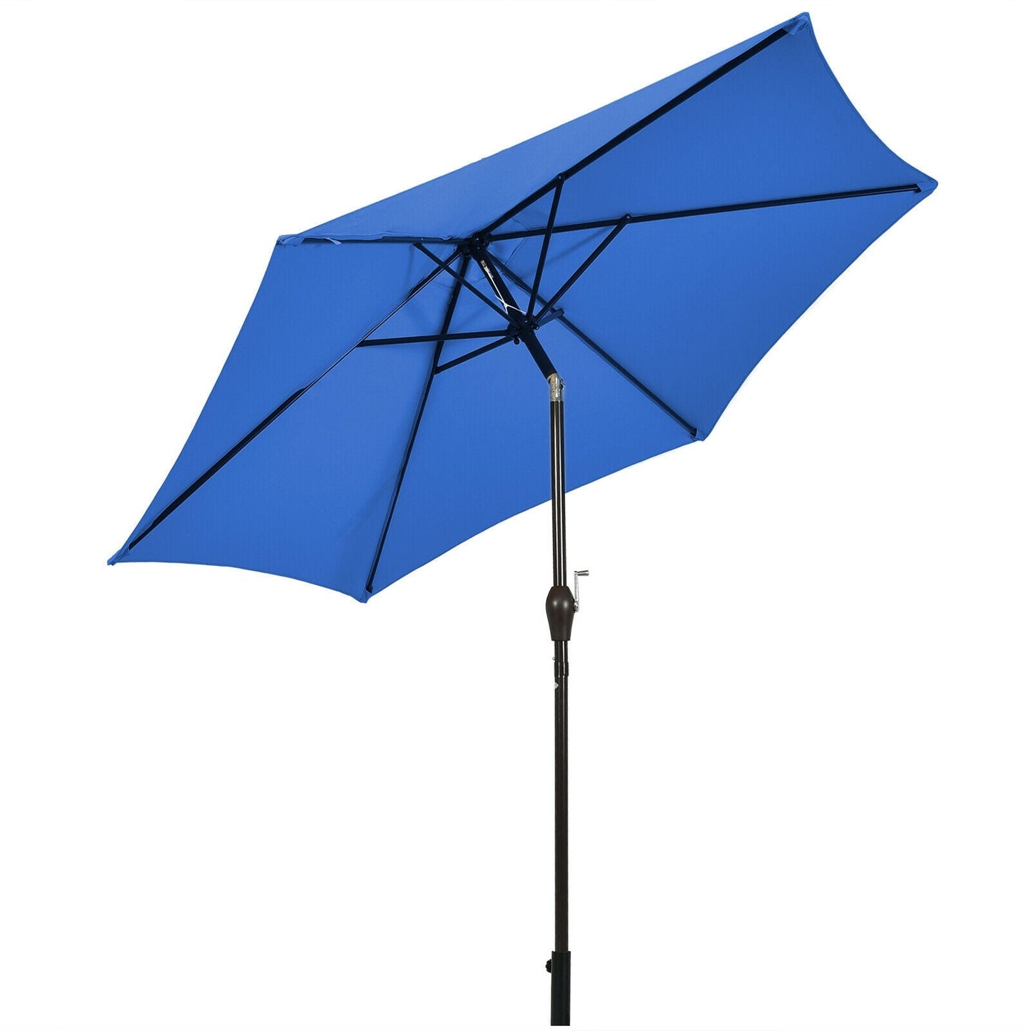 9 FT Outdoor Market Patio Table Umbrella Push Button Tilt Crank Lift-gray