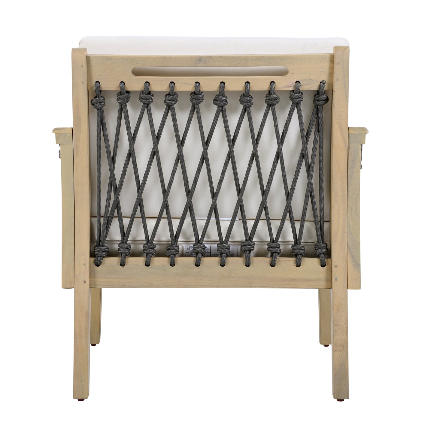 Outdoor Acacia Wood Club Chair with Handwoven Rope