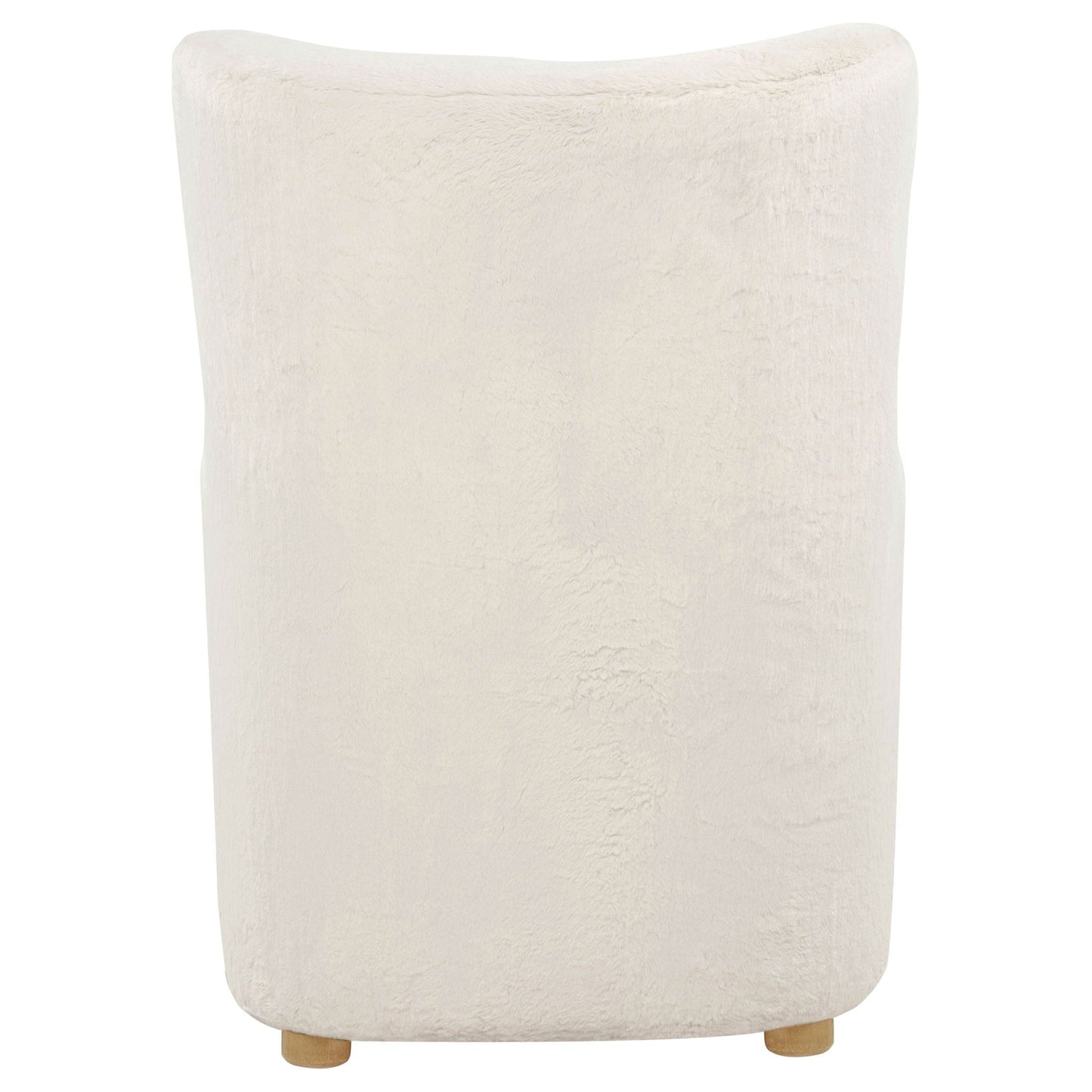Thornton Faux Fur Upholstered Wingback Lounge Accent Chair Ivory