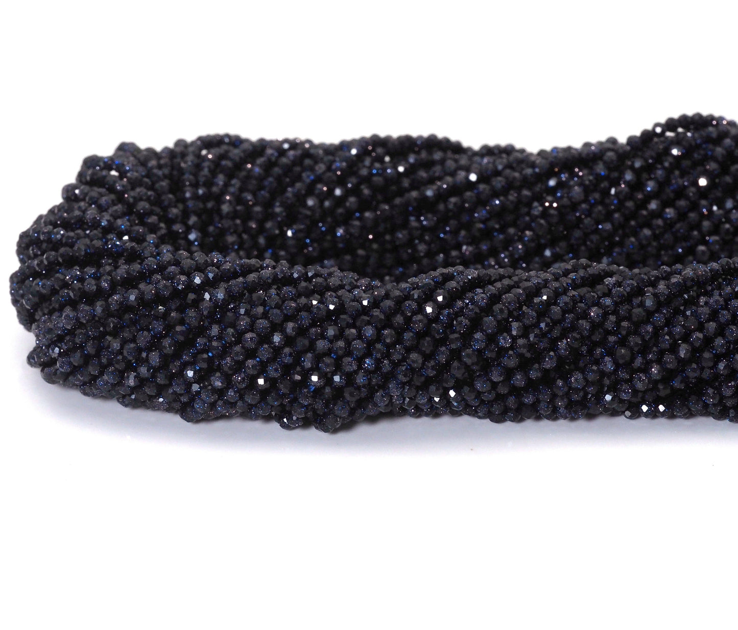 Blue Goldstone Round Faceted Beads, 2mm/3mm/4mm, Sku#U1481