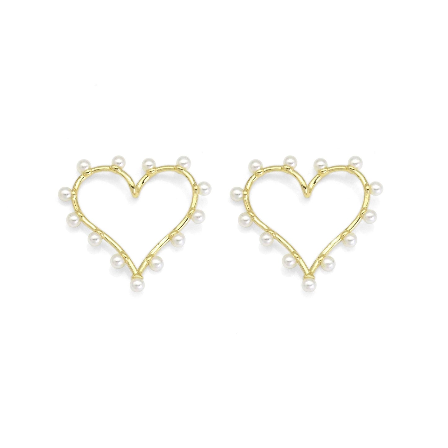 Pearl Heart Connector Pendant Charm, Sku#LK884