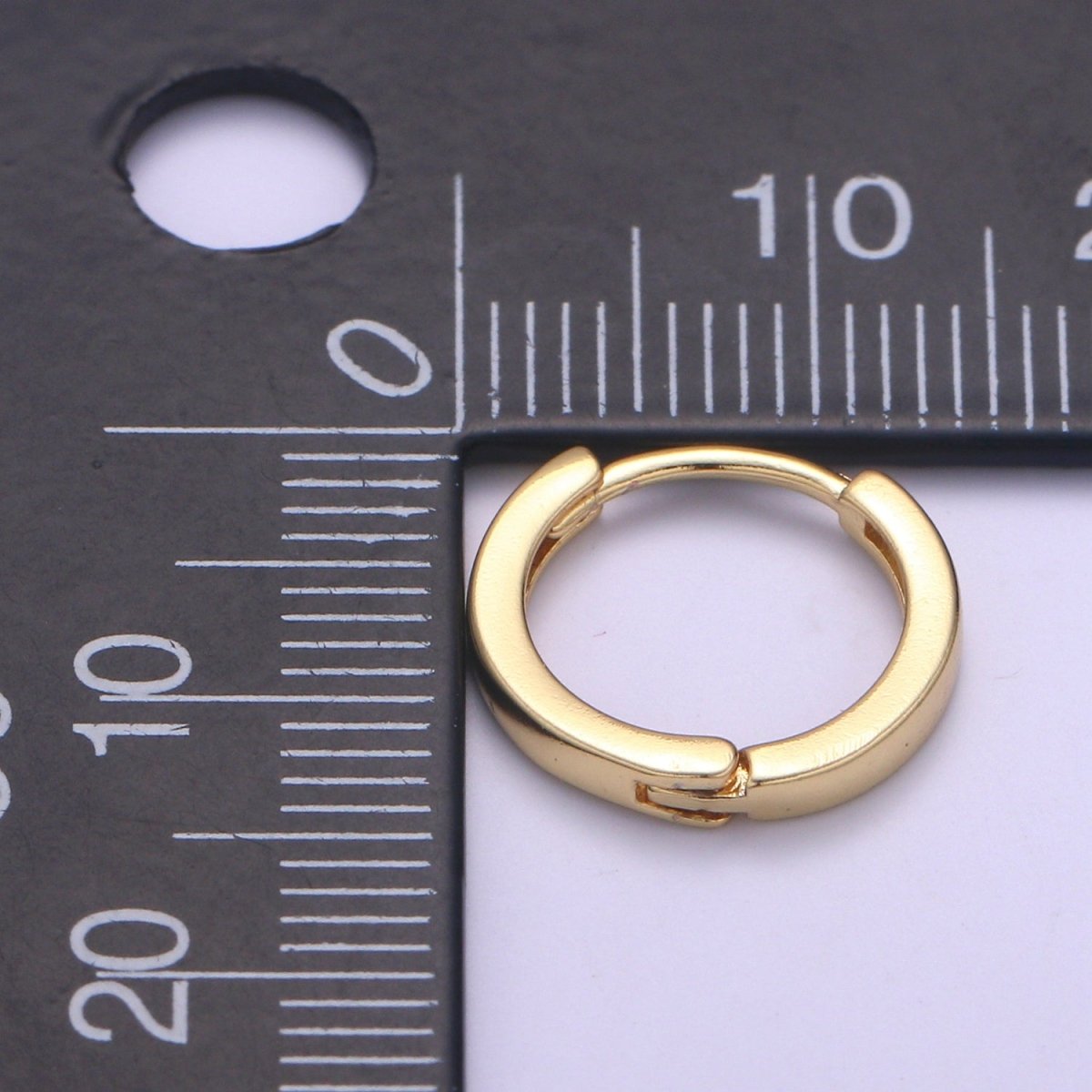 13x13.7 Simple Golden Mini Round Ring Huggies Earrings, Plain Gold Filled Tiny Geometric Shape Formal/Casual Daily Wear Earring Jewelry P-076