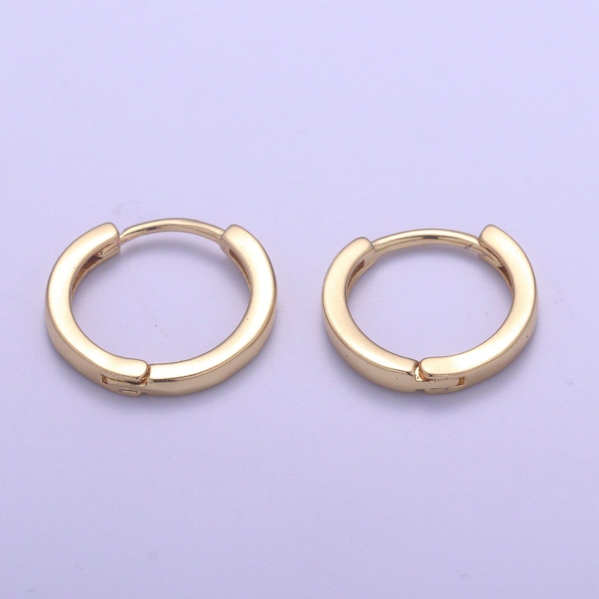 13x13.7 Simple Golden Mini Round Ring Huggies Earrings, Plain Gold Filled Tiny Geometric Shape Formal/Casual Daily Wear Earring Jewelry P-076
