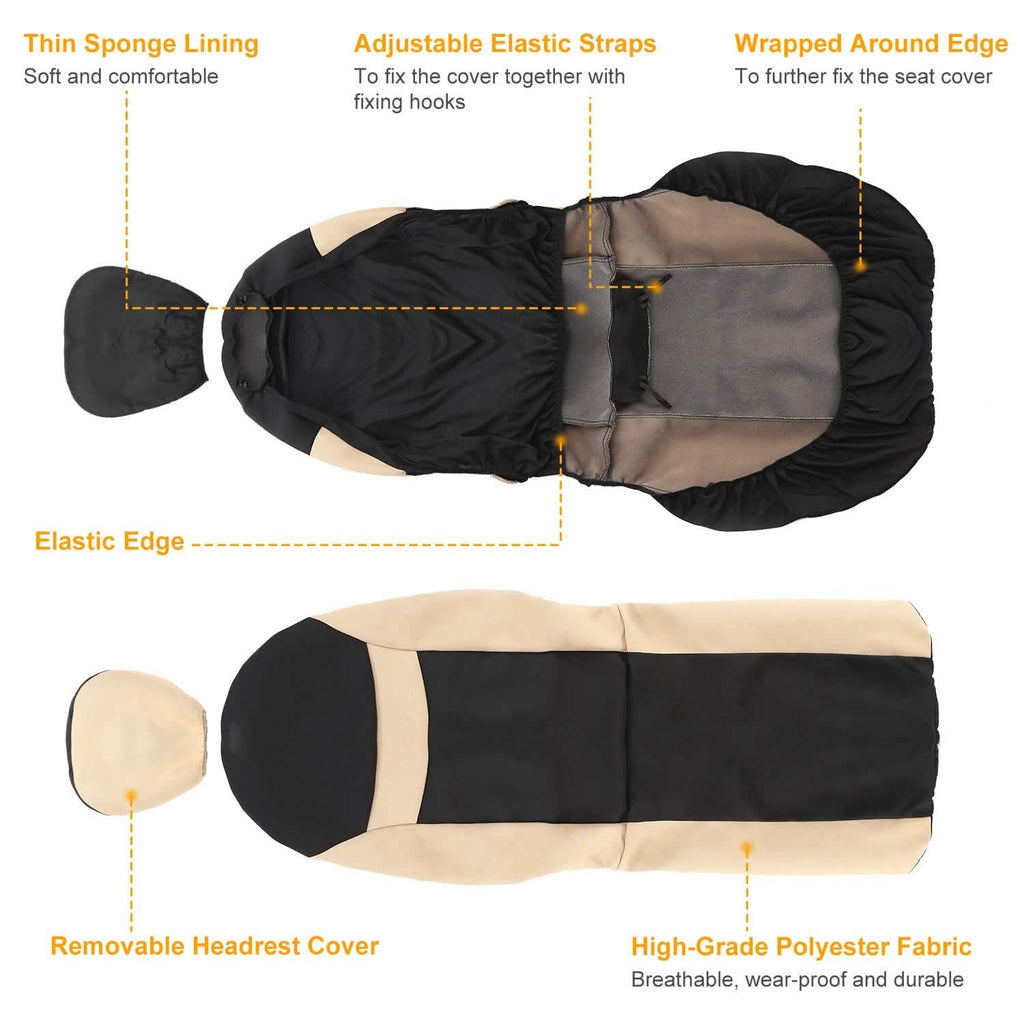 14-Pieces: Universal Auto Seat Cover Set