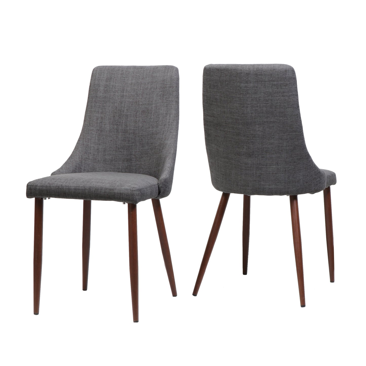 Mid Century Modern Fabric Armless Dining Chairs, Set of 2