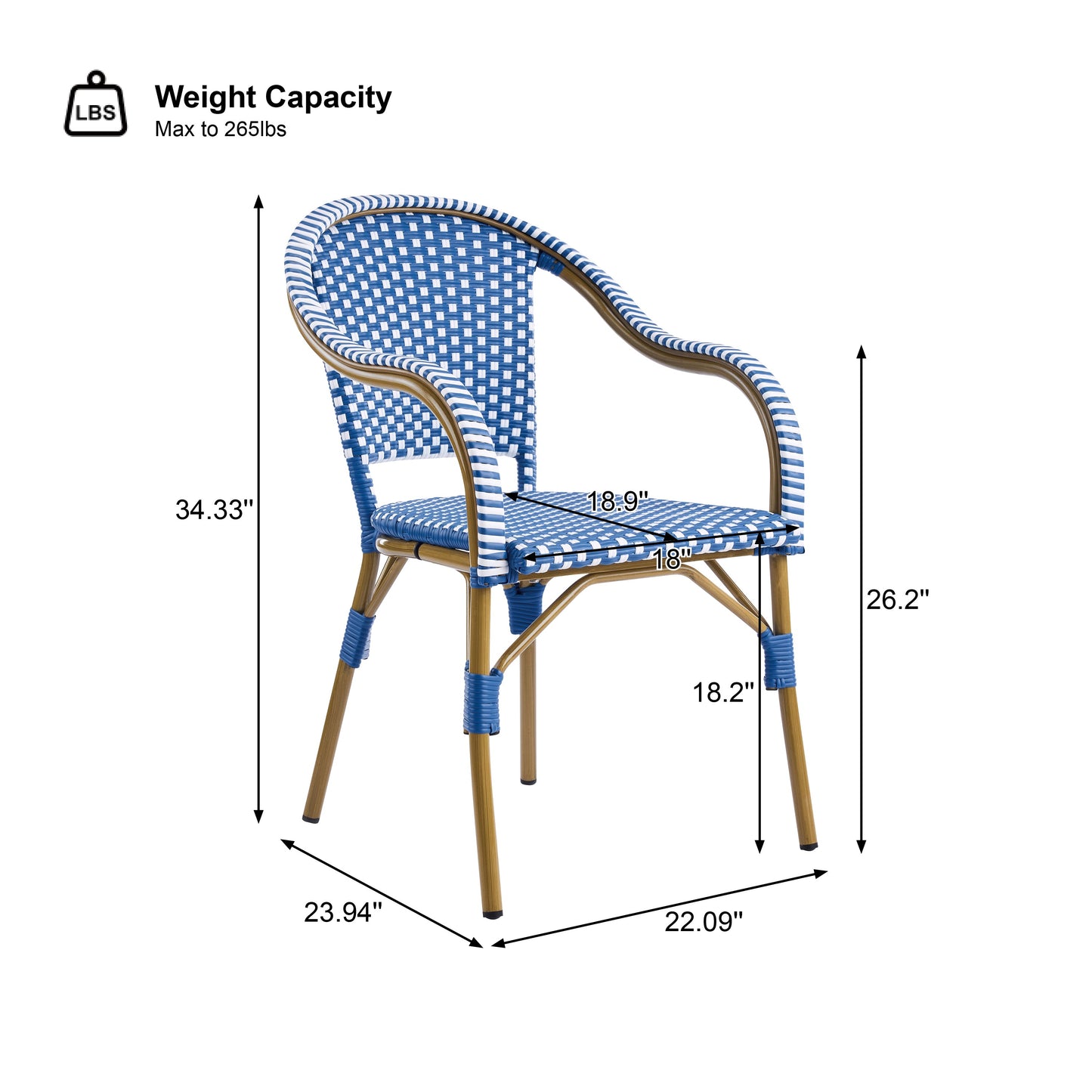 Outdoor Bistro Chairs Set of 2