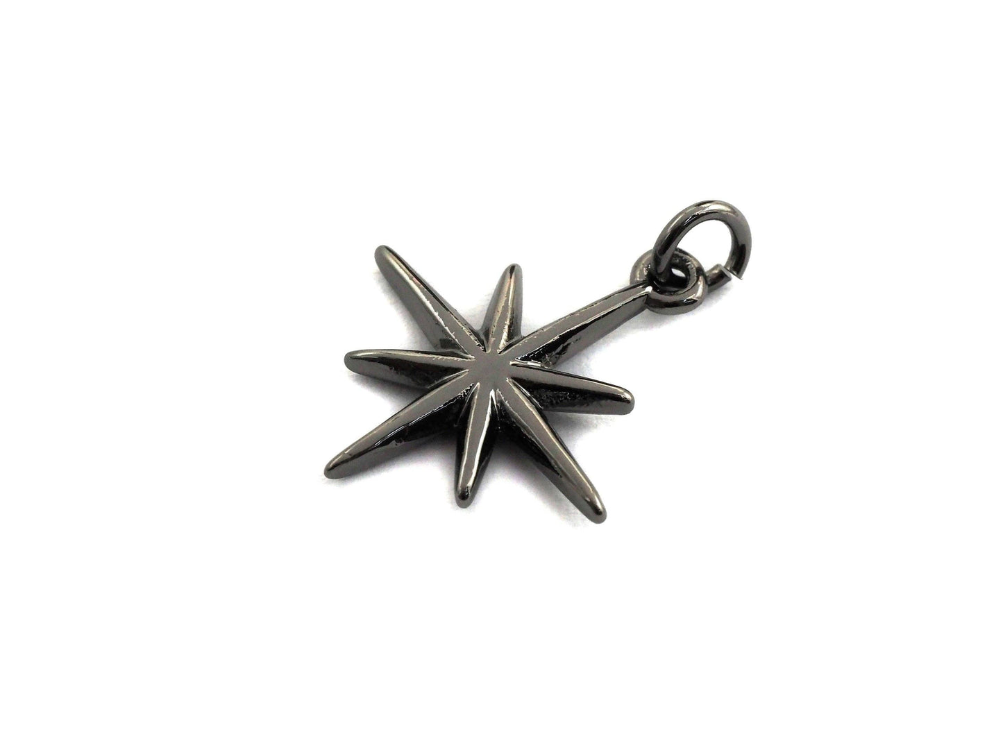 North Star Shaped Pendant/Charm, North Star Cubic Zirconia Pendant Charm,18x20mm,sku#Z577