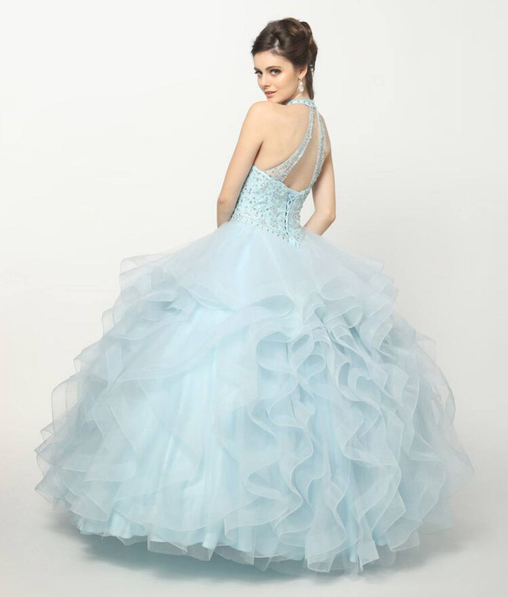 Juliet 1420 Crystal Beading Layered Tulle Skirt Quinceanera Dress