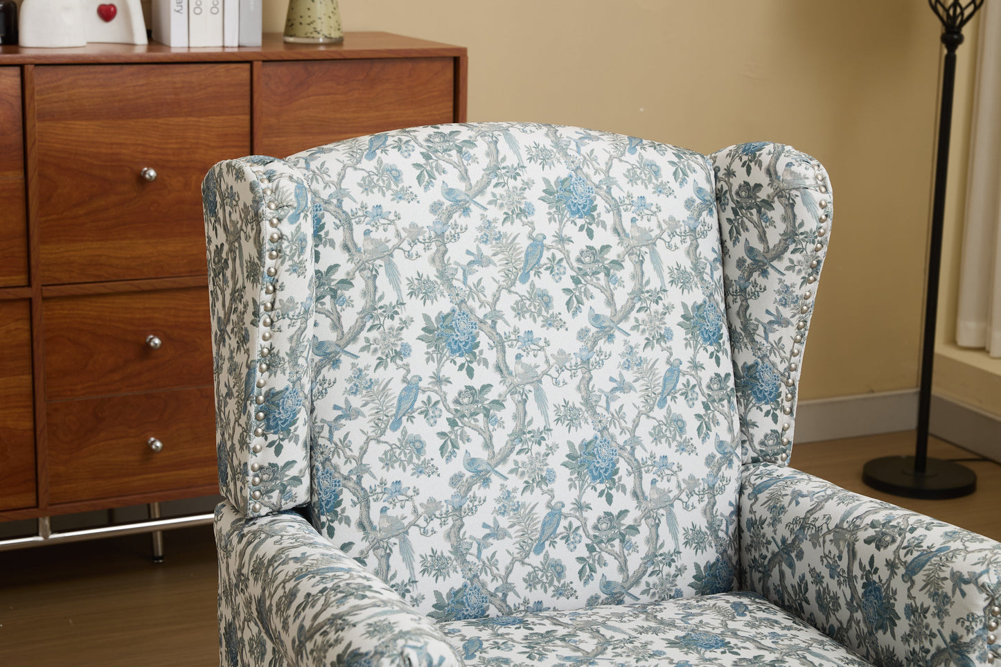 Modern Accent Chair with Retro Wood Legs
