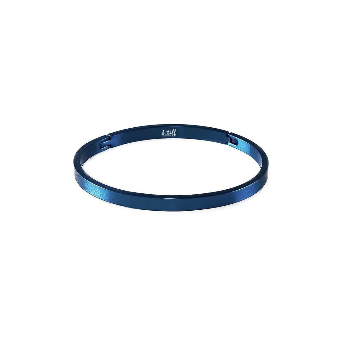 BG300BL B.Tiff Simplicity Narrow Matte Blue Bangle Bracelet