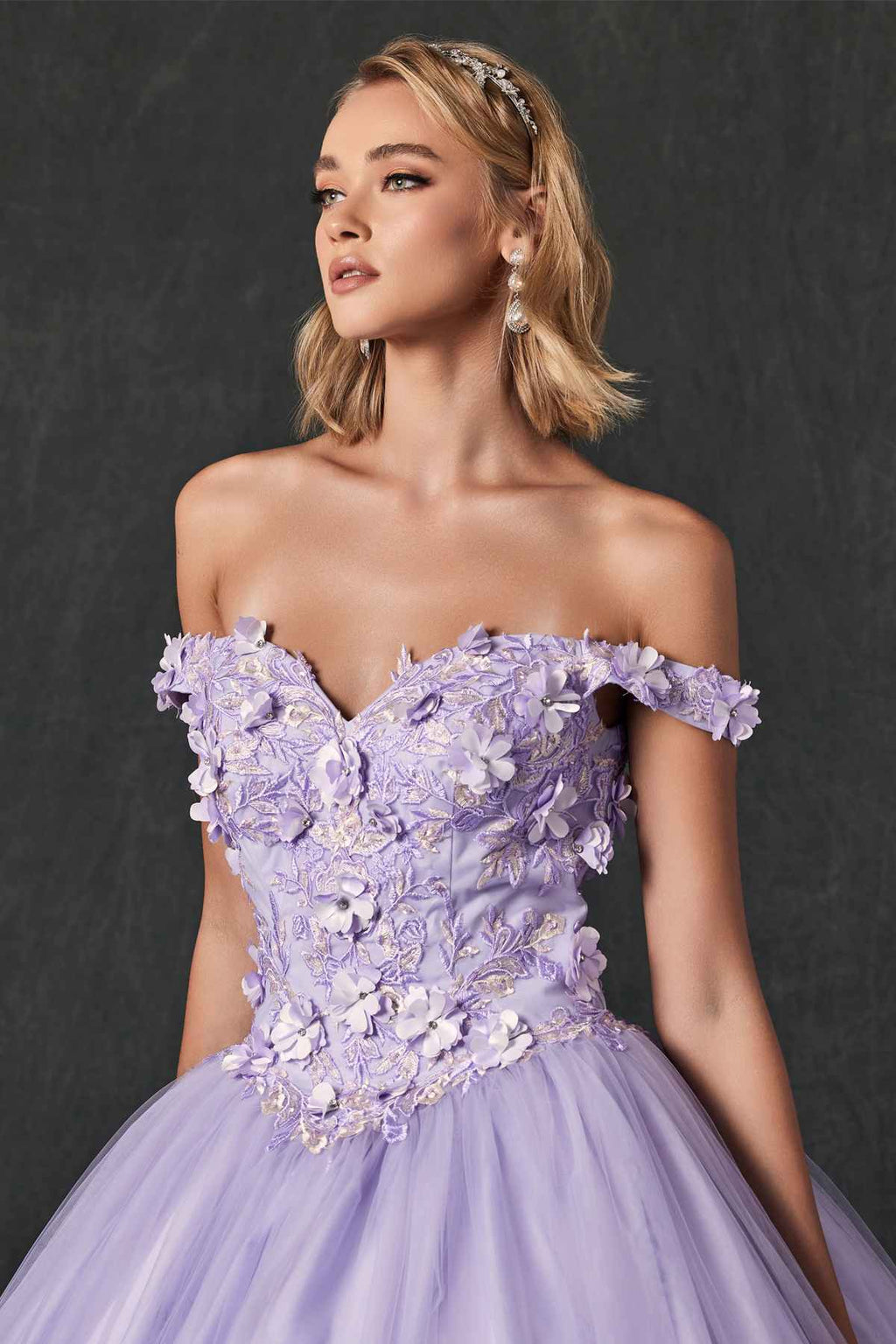 Juliet 1434 Dress Quinceanera Ball Gown 3D Floral Embroidered