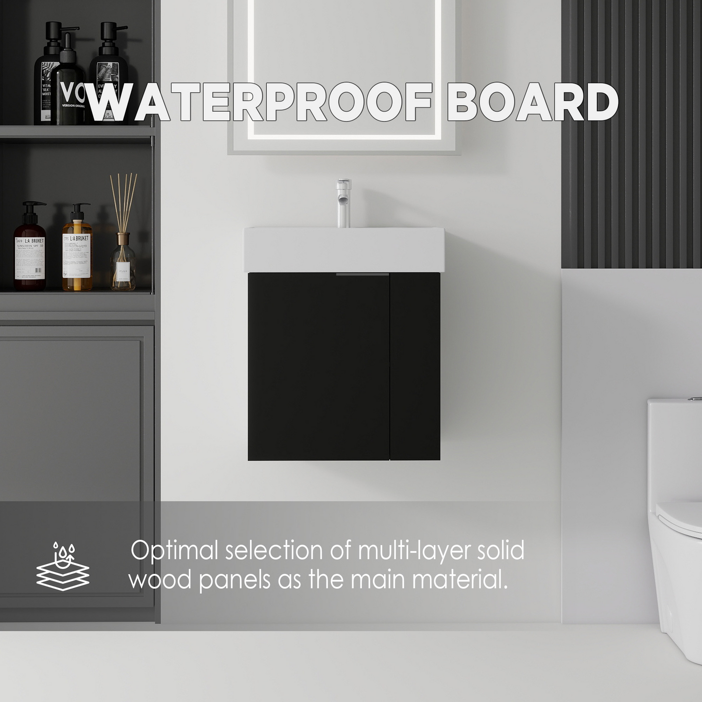 21.6" Floating Bathroom Vanity Combo
