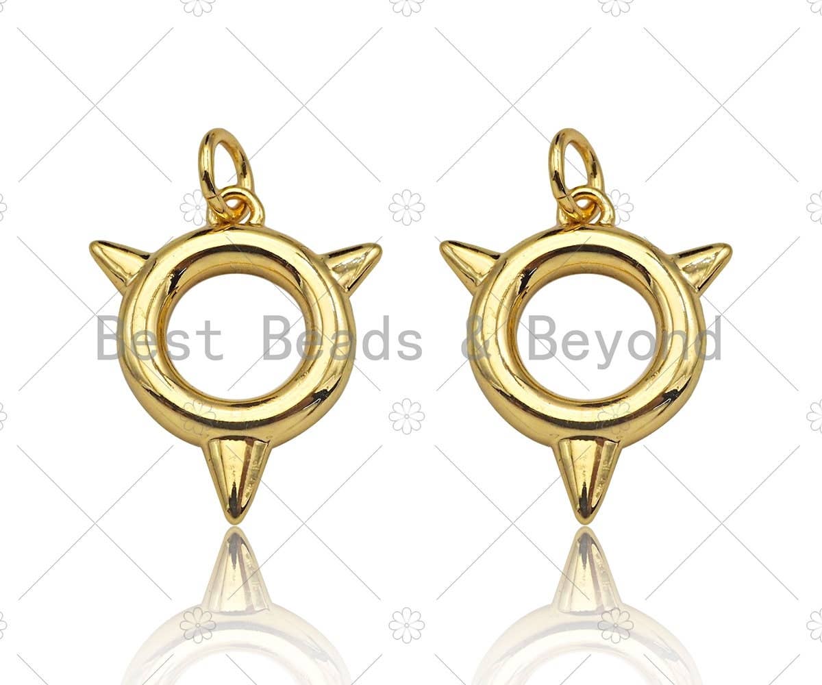 Gold Filled Round Ring With Arrows Shape Pendant, 18K Gold Filled Round Ring Charm, Necklace Bracelet Charm Pendant, 15x18mm, Sku#Y442