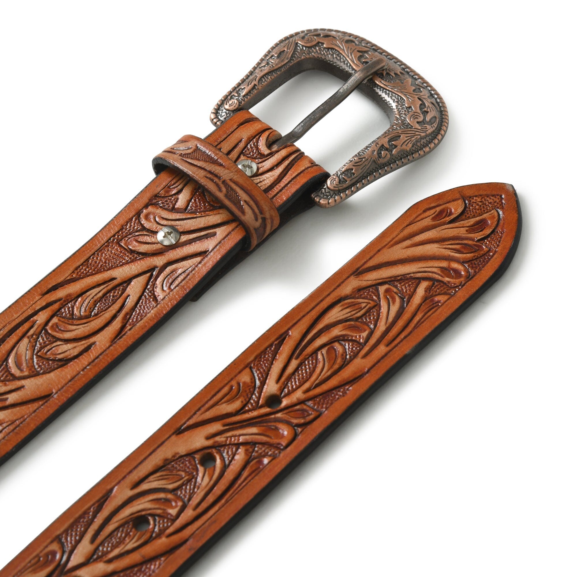 Ceinture en cuir de cowboy de l'Ouest - Marron
