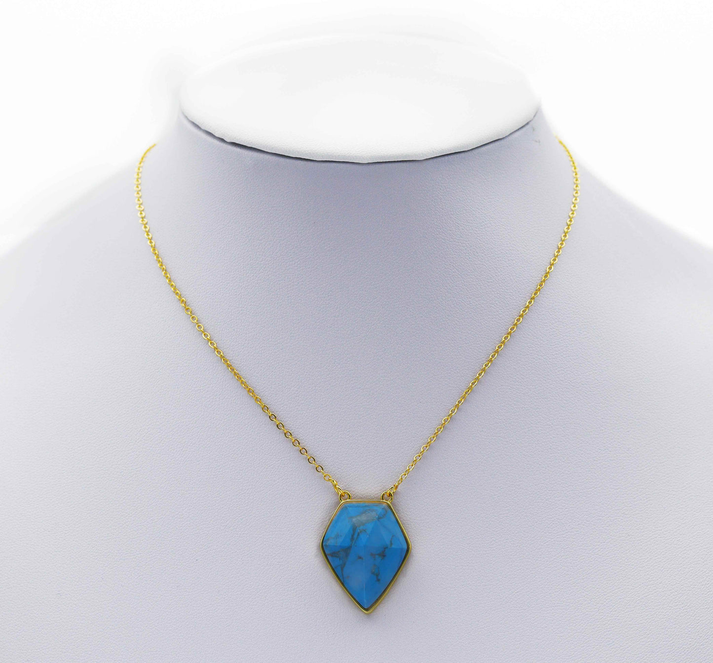 Gold Diamond Gemstone Pendant, Sku#LY03