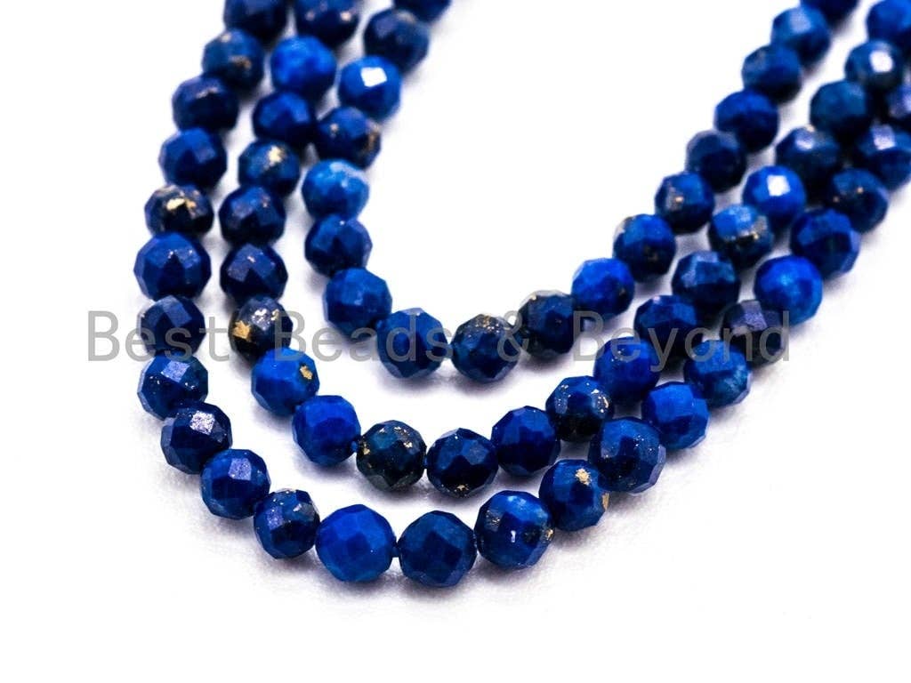 High Quality Natural Lapis Round Faceted beads, 2mm/3mm/4mm/5mm Round Lapis Gemstone Beads, 15.5inch strand, SKU#U75