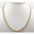 Chaîne en corde 14K 4mm en or jaune massif véritable