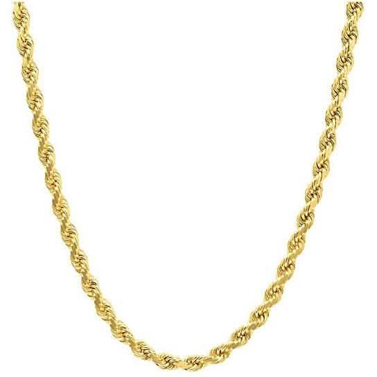 14Kゴールド 1.5MM ダイヤモンドカットロープチェーンネックレス（男女兼用）