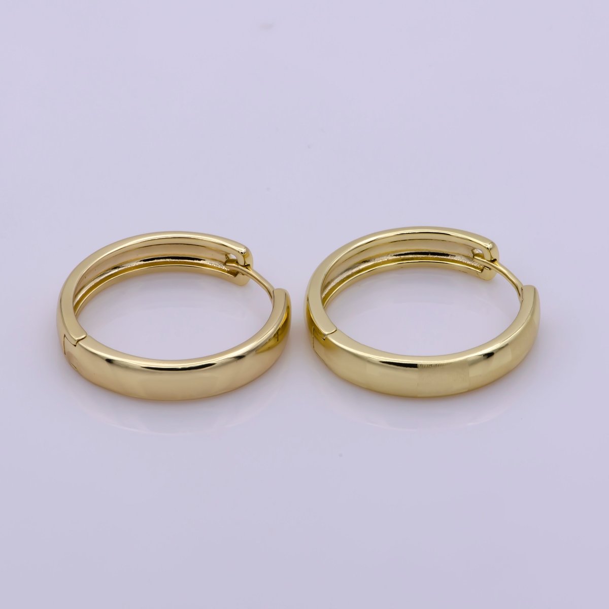 14K Gold Fill Hoop Earring 25mm Round Checker Earring Minimalist Jewelry Gift Idea T-191