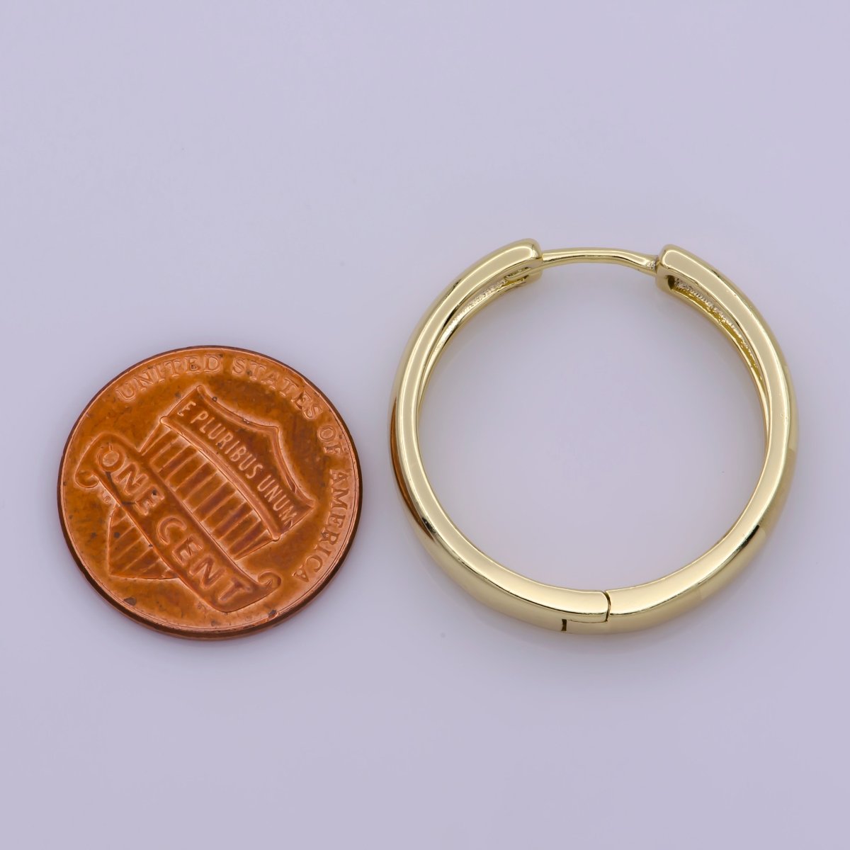 14K Gold Fill Hoop Earring 25mm Round Checker Earring Minimalist Jewelry Gift Idea T-191