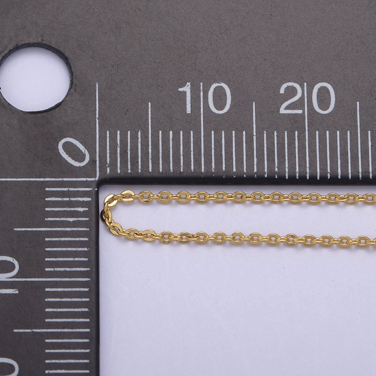 14K Gold Filled 1mm Dainty Cable Chain 18 Inch Layering Slider Necklace | WA-737