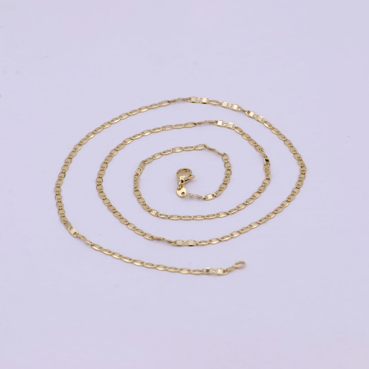 14K Gold Filled Anchor Necklace, Dainty 2.3mm Layering 23.5 Inch Finished Chain with Lobster Clasps | WA-620 Clearance Pricing