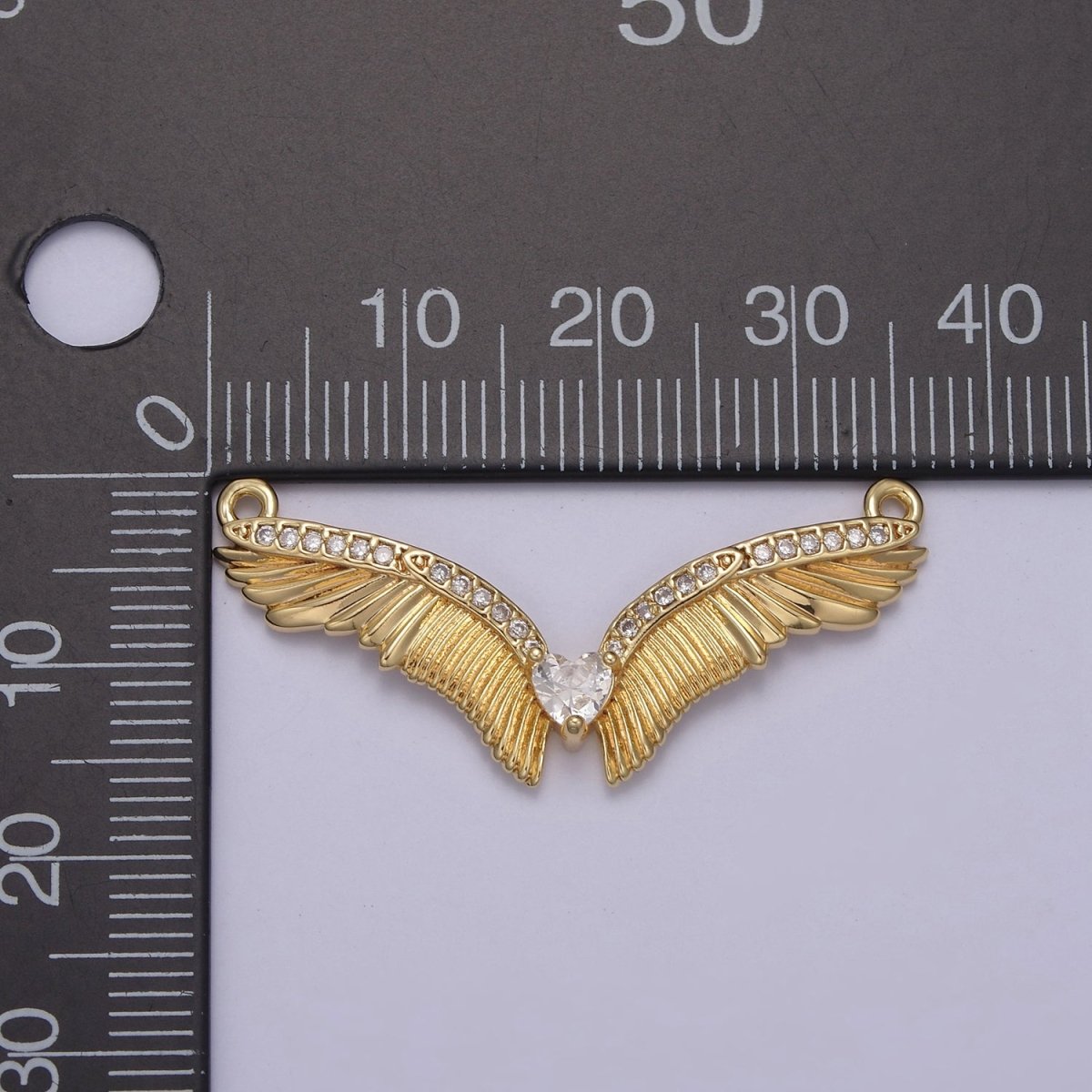 14k Gold Filled Angel Wing Charm Connector for Necklace Component Link Connector F-628