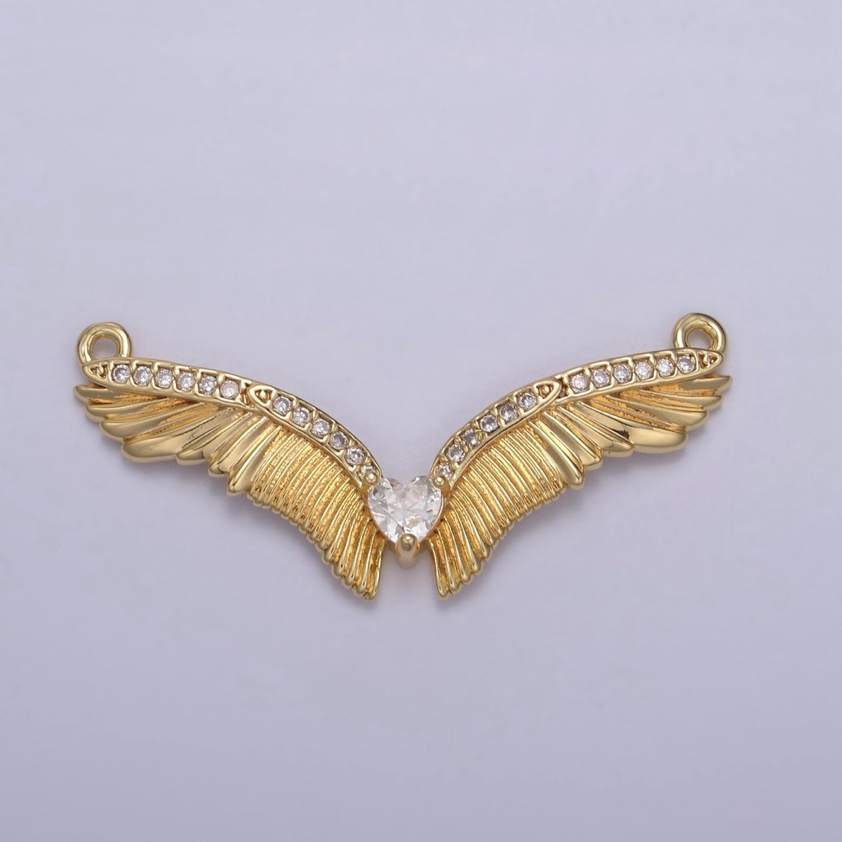14k Gold Filled Angel Wing Charm Connector for Necklace Component Link Connector F-628