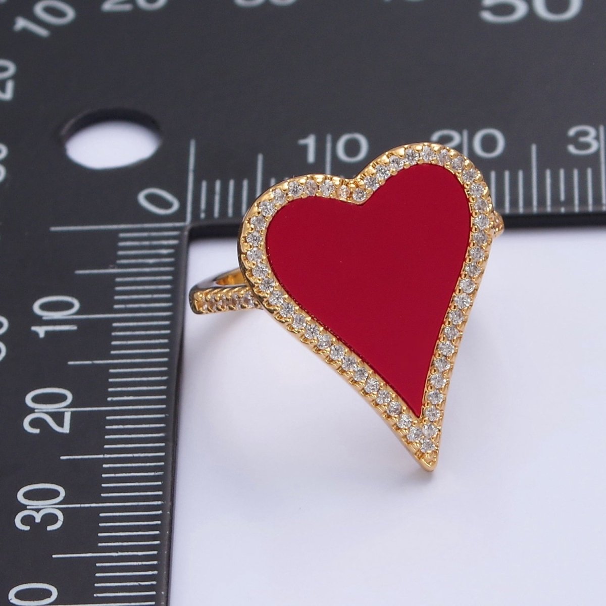 14K Gold Filled Black White Heart Ring, Dainty Gold Love Ring, Waterproof Friendship Ring, Pearl Heart Ring O-2198 O-2199