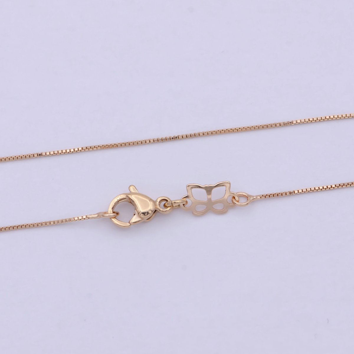 14K Gold Filled Box Chain Necklace, 16 Inch Box Chain Necklace, Dainty 0.6mm Box Necklace w/ Lobster Clasp | WA-810 WA-822
