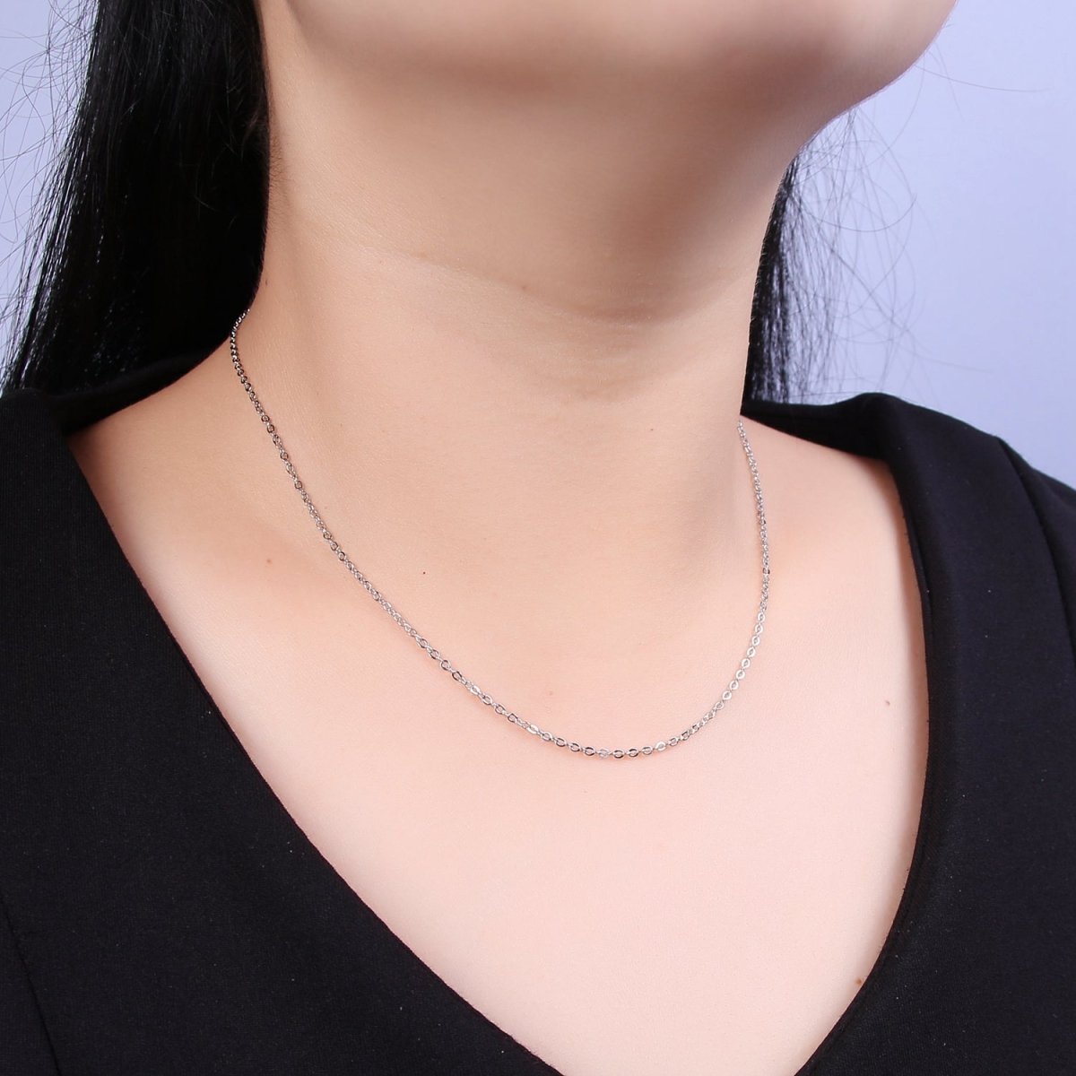 14k Gold Filled Cable Chain Necklace Dainty 1.3 mm Cable Link Chain Jewelry Making Women Necklace 15.5" w/ 2 " extender | WA-721 to WA-724 Clearance Pricing
