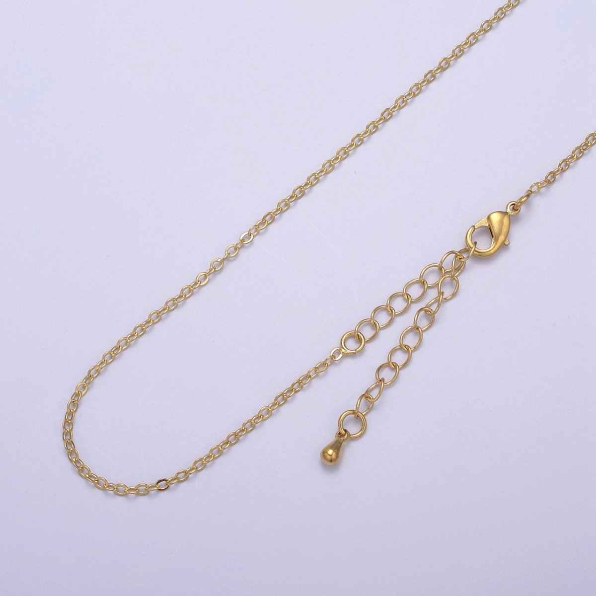 14k Gold Filled Cable Chain Necklace Dainty 1.3 mm Cable Link Chain Jewelry Making Women Necklace 15.5" w/ 2 " extender | WA-721 to WA-724 Clearance Pricing