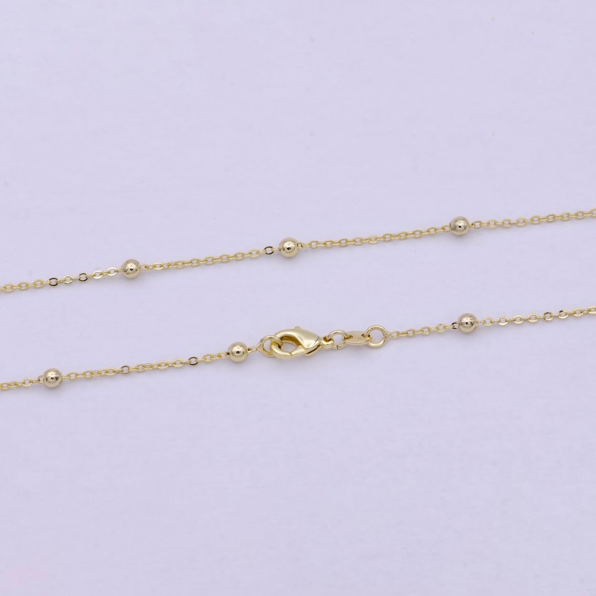 14K Gold Filled Chain,  3mm Bead Width, 24 Inch Layering Beaded Satellite Cable Necklace | WA-616 Clearance Pricing
