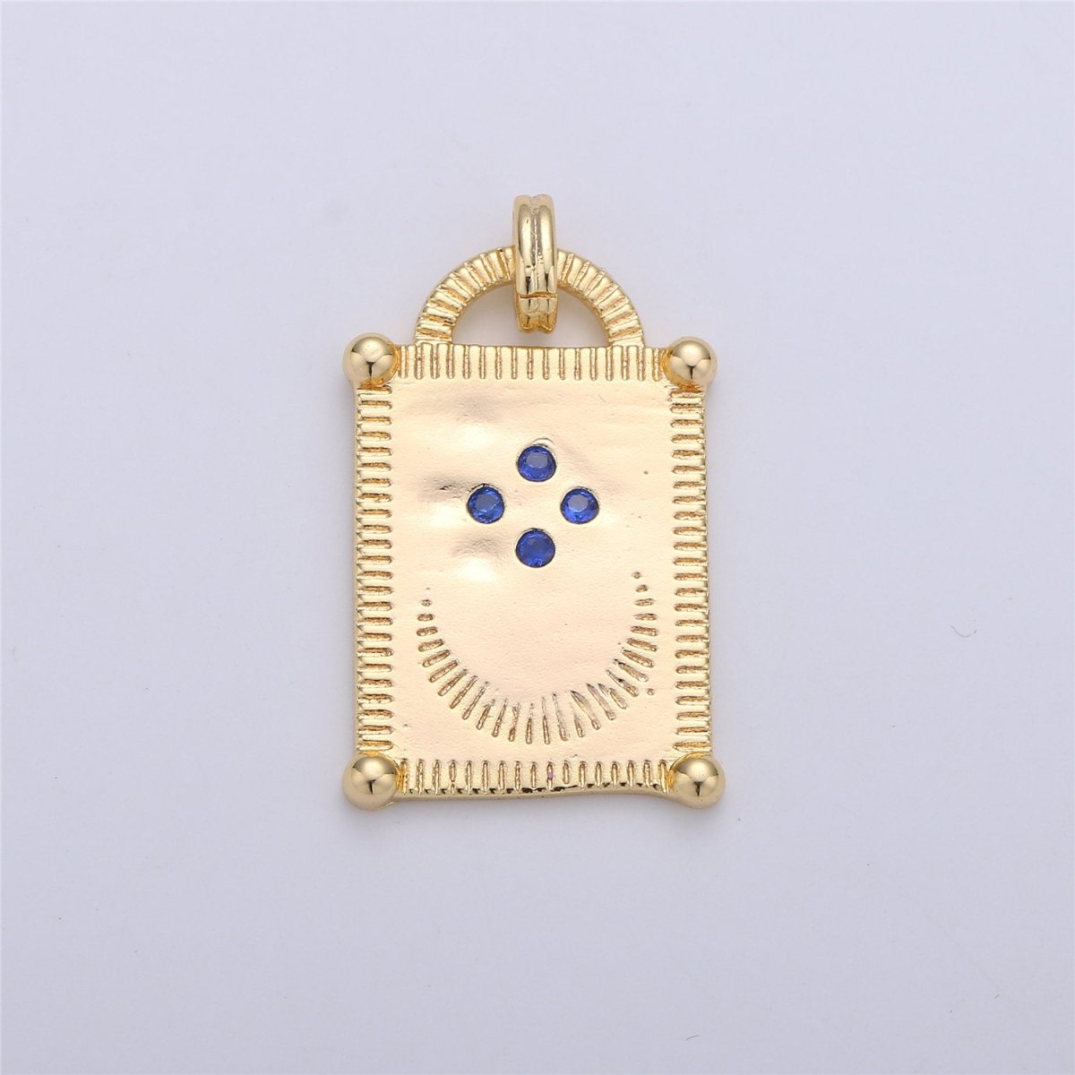 14k gold filled Crescent Moon Pendant, Celestial Jewelry Cubic zirconia Star Medallion Pendant for Necklace Earring component I-260