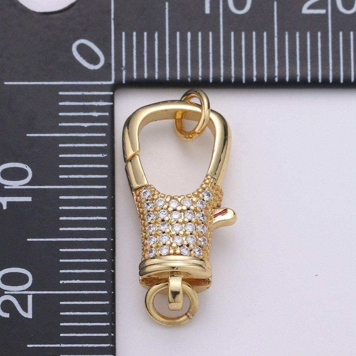 14k Gold Filled CZ Micro Pave Clasp Rectangle Lock Clasp, Interlock Micro pave Clasp Fastener for Bracelet Necklace Clear Pink Black Purple K-116