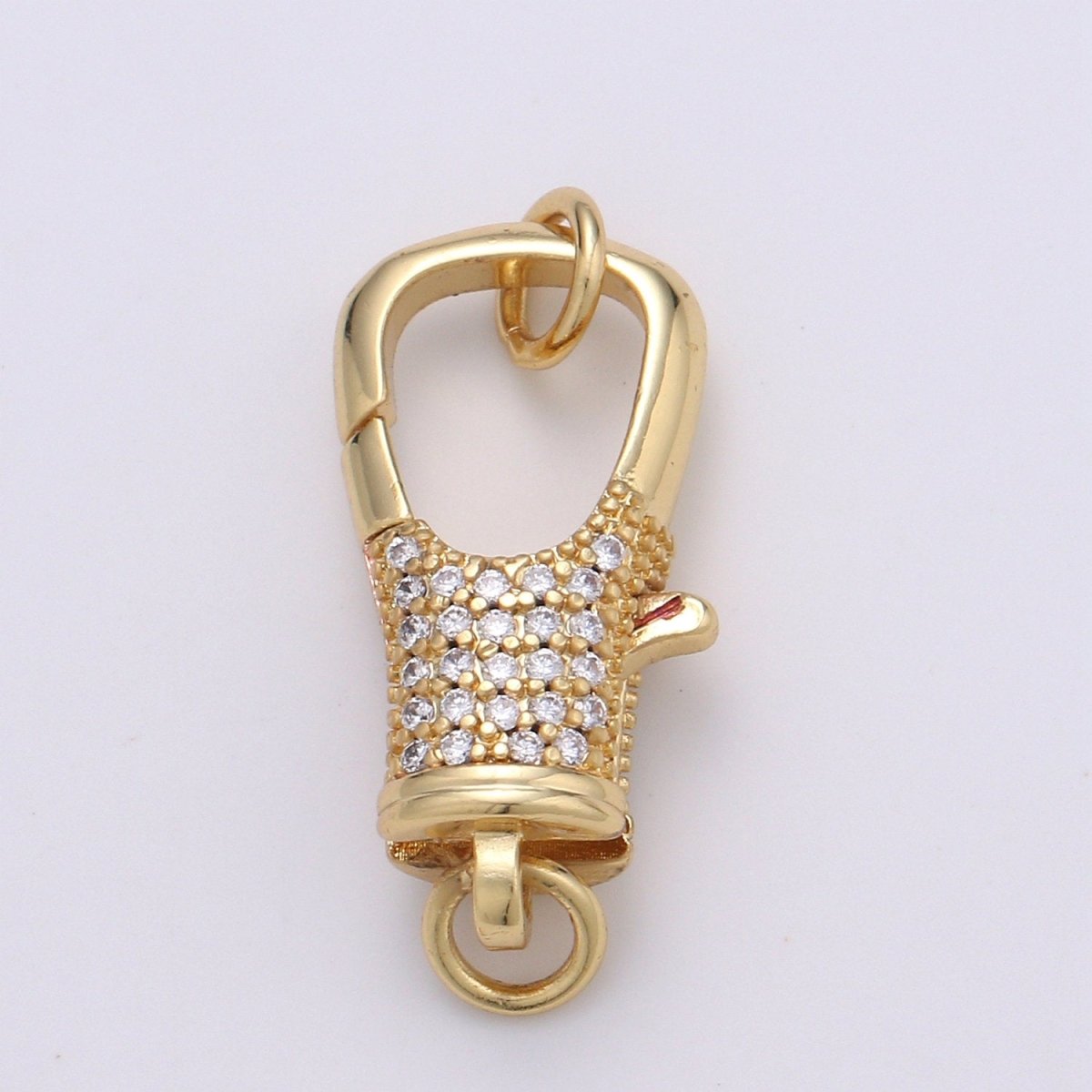 14k Gold Filled CZ Micro Pave Clasp Rectangle Lock Clasp, Interlock Micro pave Clasp Fastener for Bracelet Necklace Clear Pink Black Purple K-116