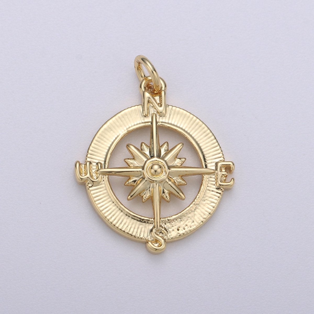 14k Gold Filled Dainty Compass Charm, Gold Compass Pendant, North Star Charm, Travel Charms, Nautical Charms for Bracelet Earring Necklace C-466