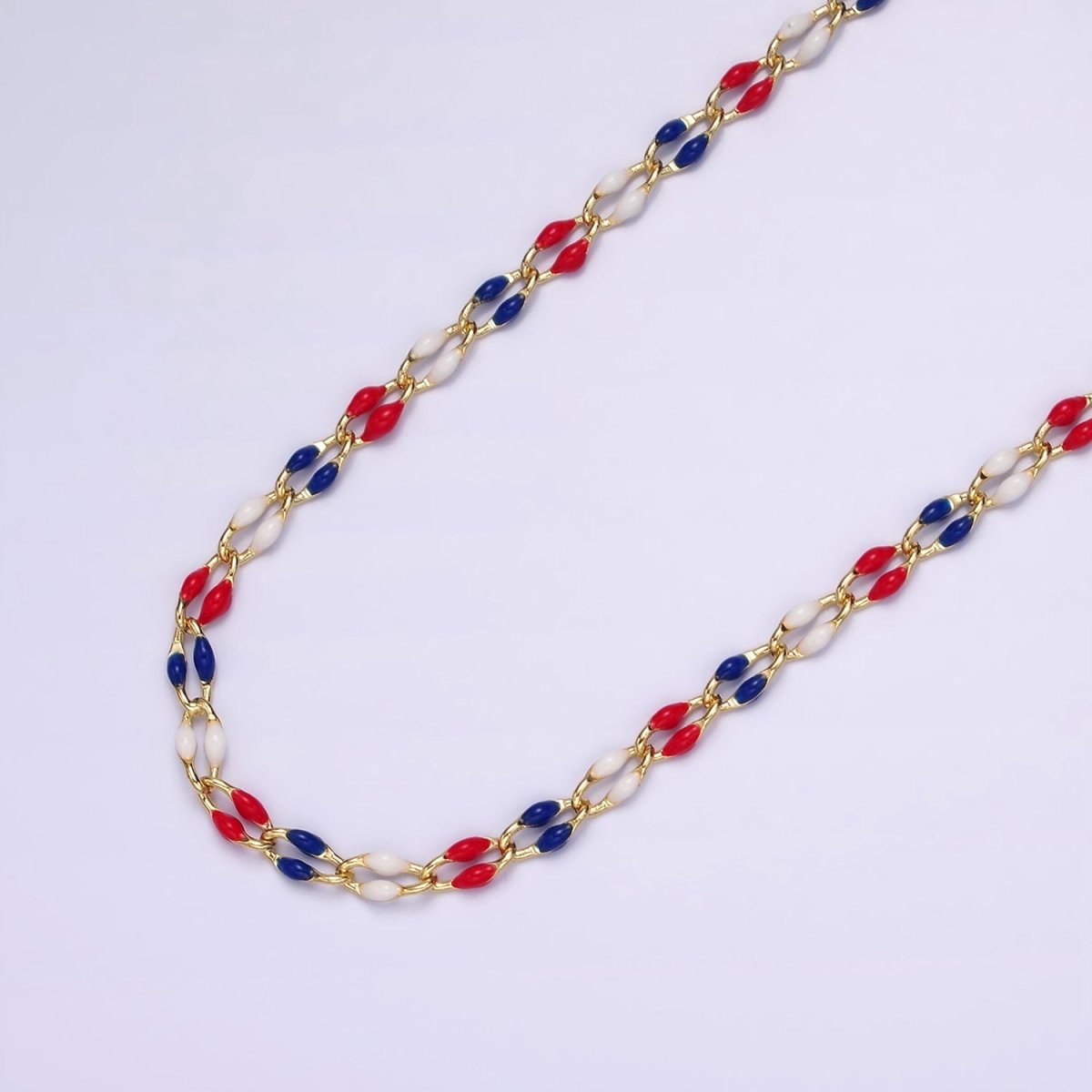 14k Gold Filled 3mm Dainty Oval Cable Link Chain Neon Enamel Chain by Yard, Unfinished Chain For Jewelry Supply | ROLL-598 to ROLL-608 ROLL-1075 ROLL-1405