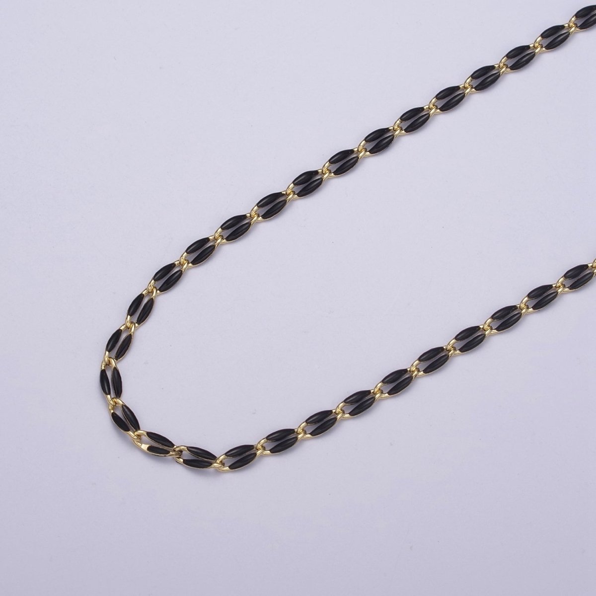 14k Gold Filled 3mm Dainty Oval Cable Link Chain Neon Enamel Chain by Yard, Unfinished Chain For Jewelry Supply | ROLL-598 to ROLL-608 ROLL-1075 ROLL-1405