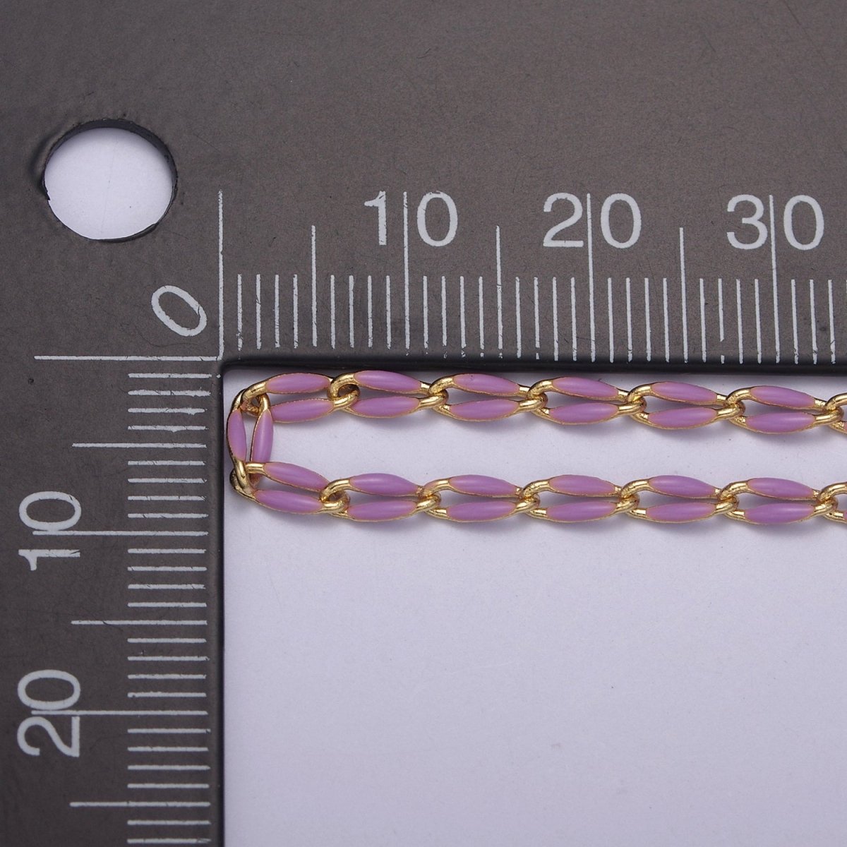 14k Gold Filled 3mm Dainty Oval Cable Link Chain Neon Enamel Chain by Yard, Unfinished Chain For Jewelry Supply | ROLL-598 to ROLL-608 ROLL-1075 ROLL-1405