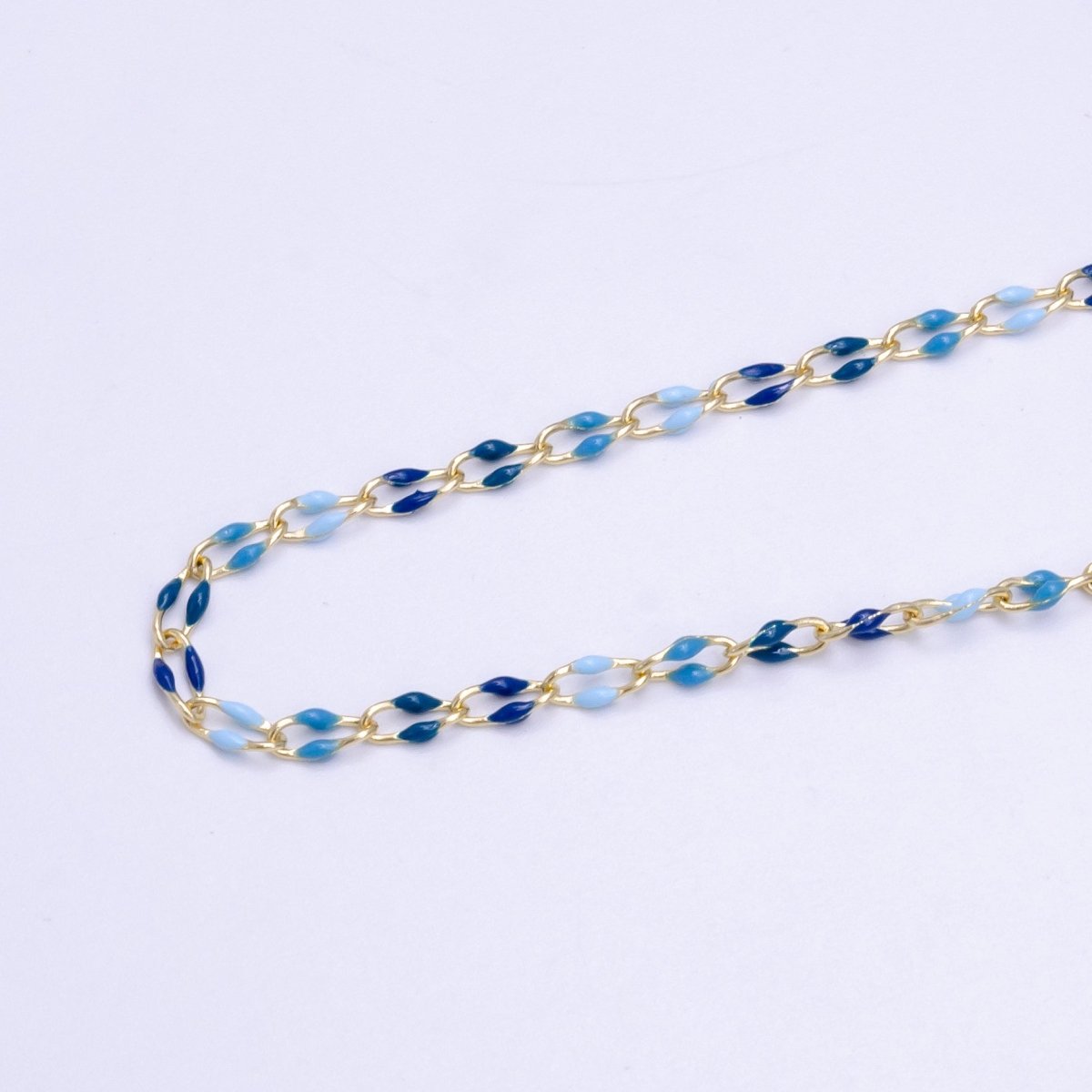 14k Gold Filled 3mm Dainty Oval Cable Link Chain Neon Enamel Chain by Yard, Unfinished Chain For Jewelry Supply | ROLL-598 to ROLL-608 ROLL-1075 ROLL-1405