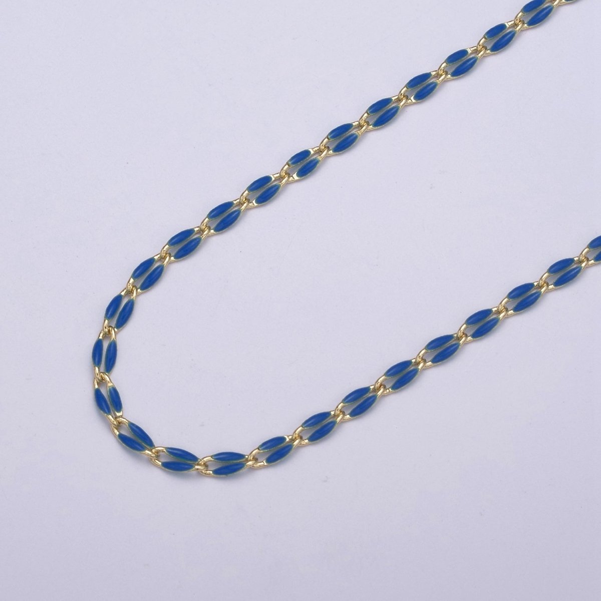 14k Gold Filled 3mm Dainty Oval Cable Link Chain Neon Enamel Chain by Yard, Unfinished Chain For Jewelry Supply | ROLL-598 to ROLL-608 ROLL-1075 ROLL-1405