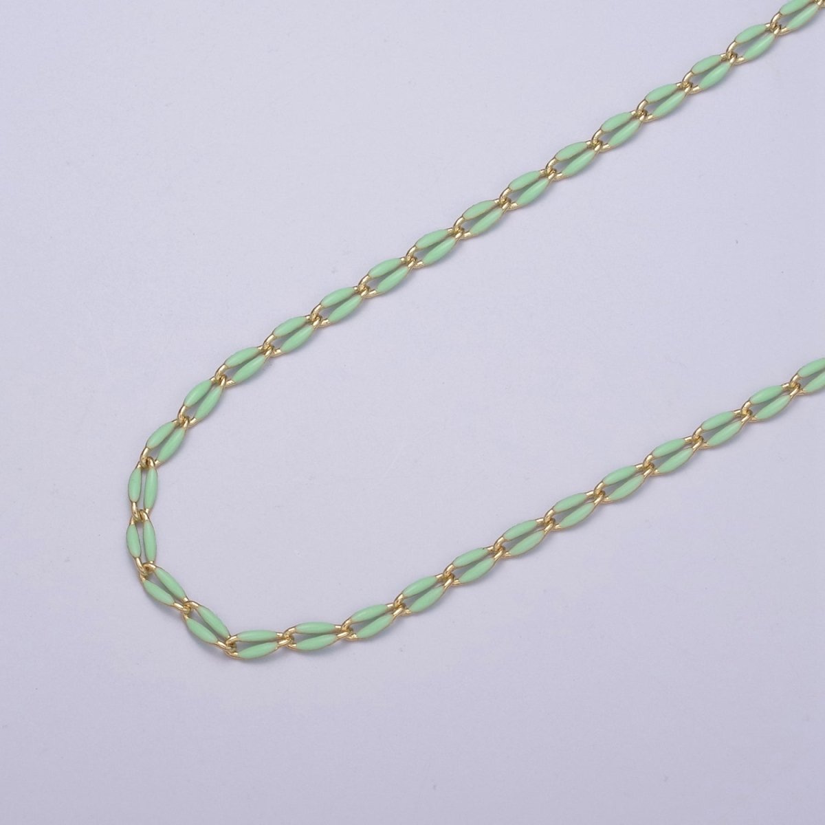 14k Gold Filled 3mm Dainty Oval Cable Link Chain Neon Enamel Chain by Yard, Unfinished Chain For Jewelry Supply | ROLL-598 to ROLL-608 ROLL-1075 ROLL-1405