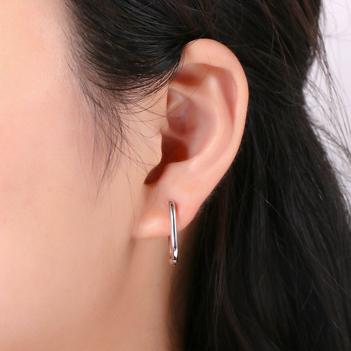 14k Gold Filled Earings / Sterling Silver Thick Earings / Bold rectangle hoop earings / minimalist earings  gift for her P-041 P-040
