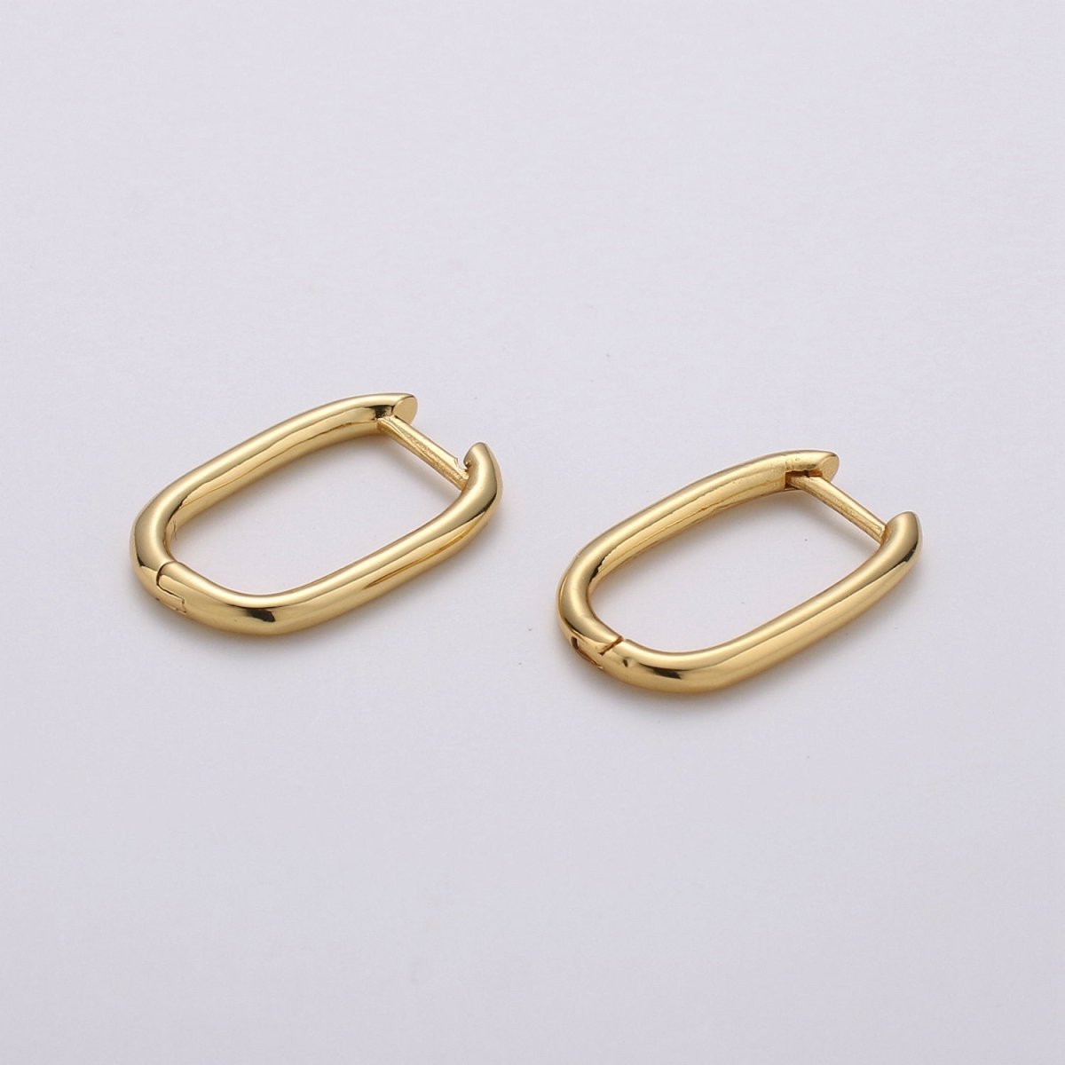 14k Gold Filled Earings / Sterling Silver Thick Earings / Bold rectangle hoop earings / minimalist earings  gift for her P-041 P-040