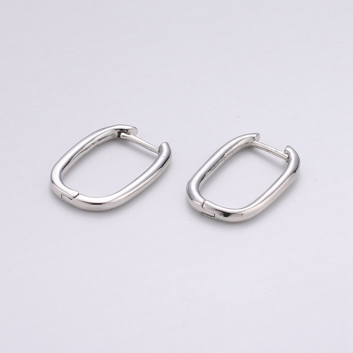 14k Gold Filled Earings / Sterling Silver Thick Earings / Bold rectangle hoop earings / minimalist earings  gift for her P-041 P-040