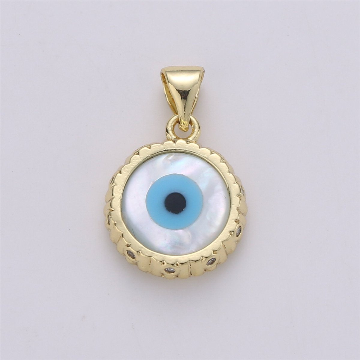 14k Gold Filled Evil Eye Charm Extra Tiny Evil Eye Pendant Charm eye of ra minimalist jewelry Gift for Her Bridal necklace component I-592 I-761
